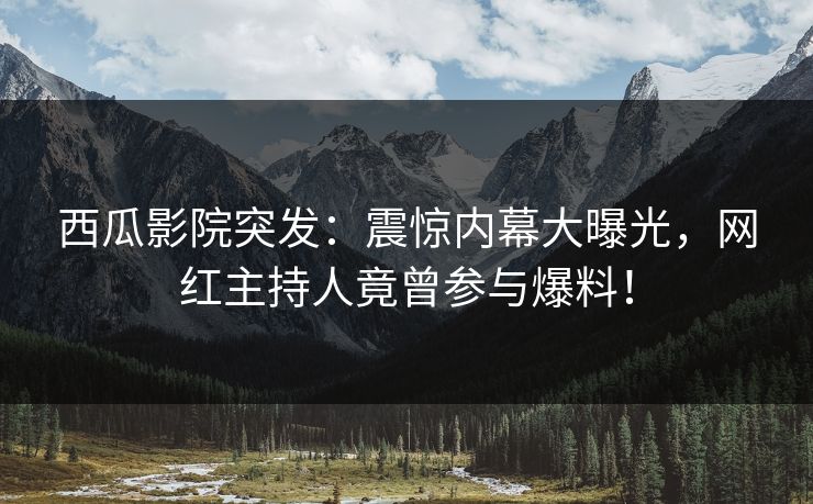 西瓜影院突发:震惊内幕大曝光,网红主持人竟曾参与爆料!
